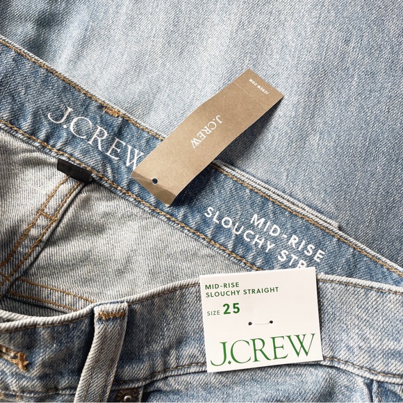 J. Crew Slouchy-straight Jeans with Paint Splatter in Ice Blue Wash Size 25 - Picture 10 of 10